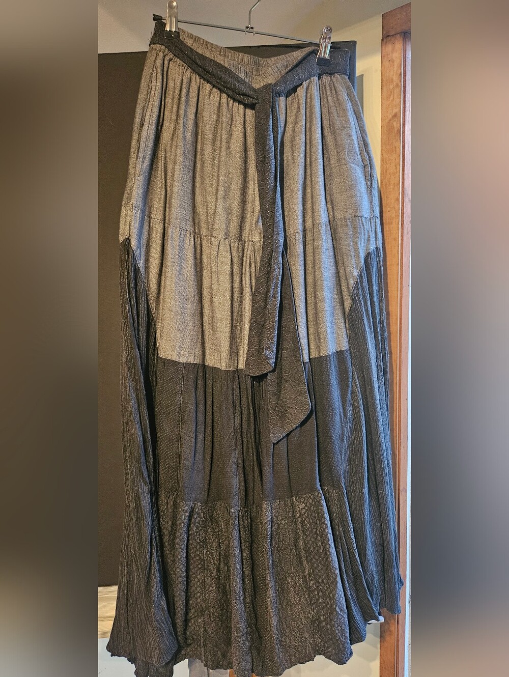 Layered Black and Gray  Plazo Pants